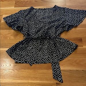 SHEIN Black and White Floral Blouse 1XL